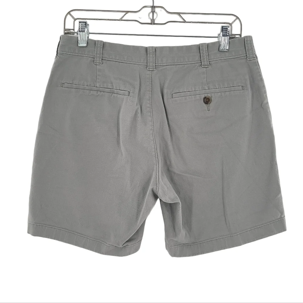 J Crew Mercantile‎ Flex Shorts Mens 31 Gray Chino Flat Front Bermuda 6.5” Preppy